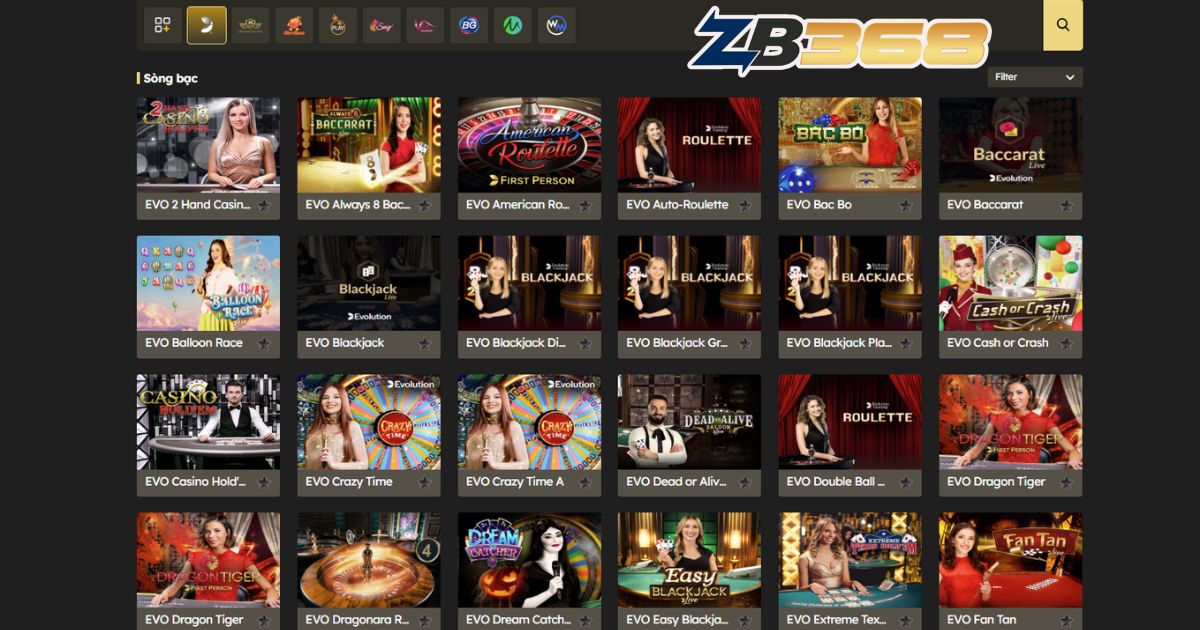 Sòng Bạc Online ZB368: Trải Nghiệm Live Casino Trực Tuyến Đẳng Cấp Quốc Tế